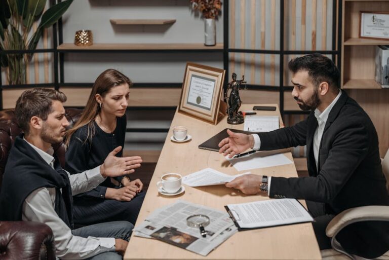 couple with lawyer